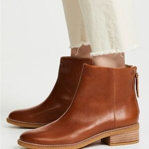 Sperry Maya Belle Cognac Leather Booties Size 6.5 Capsule Piece
